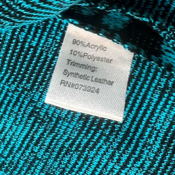 Ming Wang faux leather chain trim cardigan jacket sz XL - Picture 5 of 6